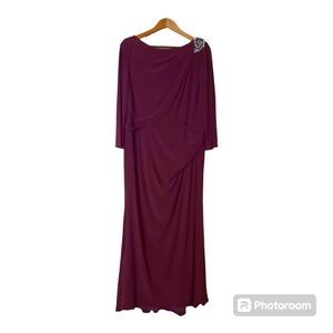 Elegant wine formal dress, Ieena for Mac Duggal, size 14